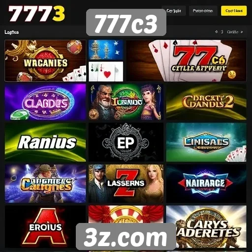 Modalidades de jogos disponíveis no 777c3